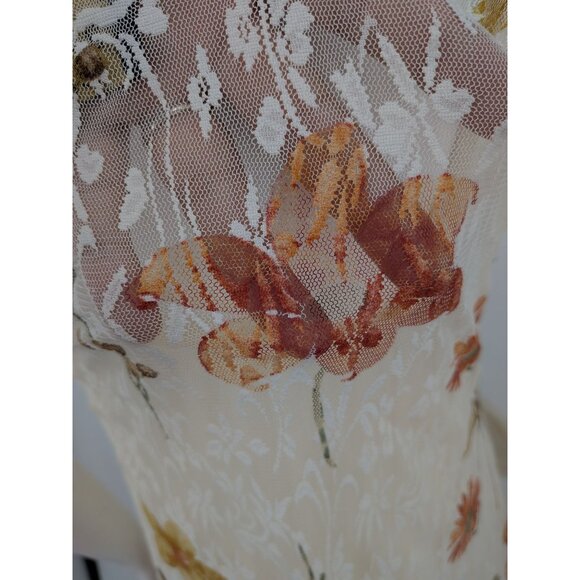 Vintage Francesca Caretti Maxi Slip Dress Women Size 12 Floral Lace Cottagecore - Picture 6 of 12